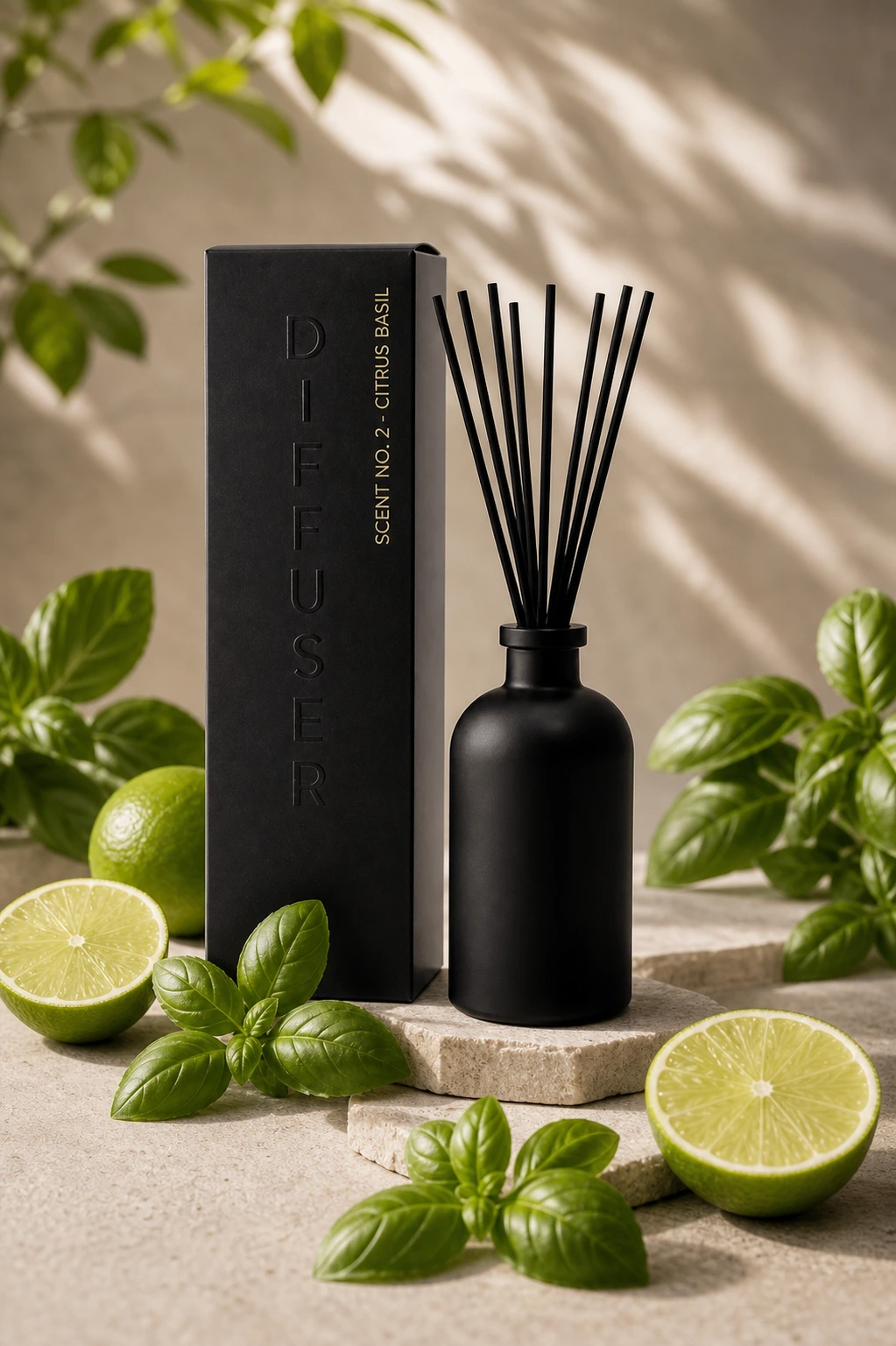 Solar Greenhouse: Citrus Basil Luxury Reed Diffuser
