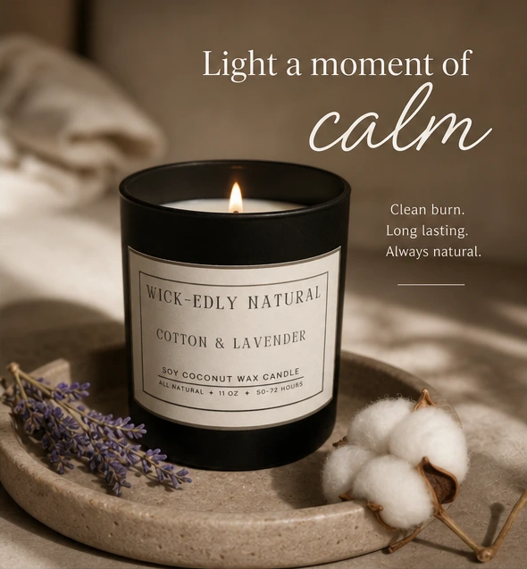 Breath of the Cosmos: Cotton & Lavender Luxury Candle