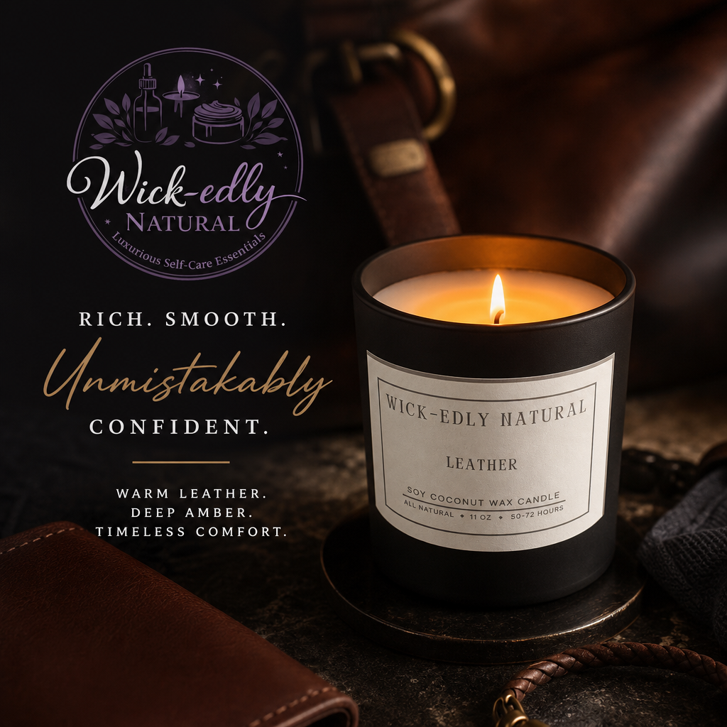 Forge of the Night: Obsidian & Leather Luxury Candle