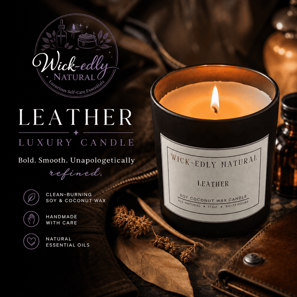 Forge of the Night: Obsidian & Leather Luxury Candle