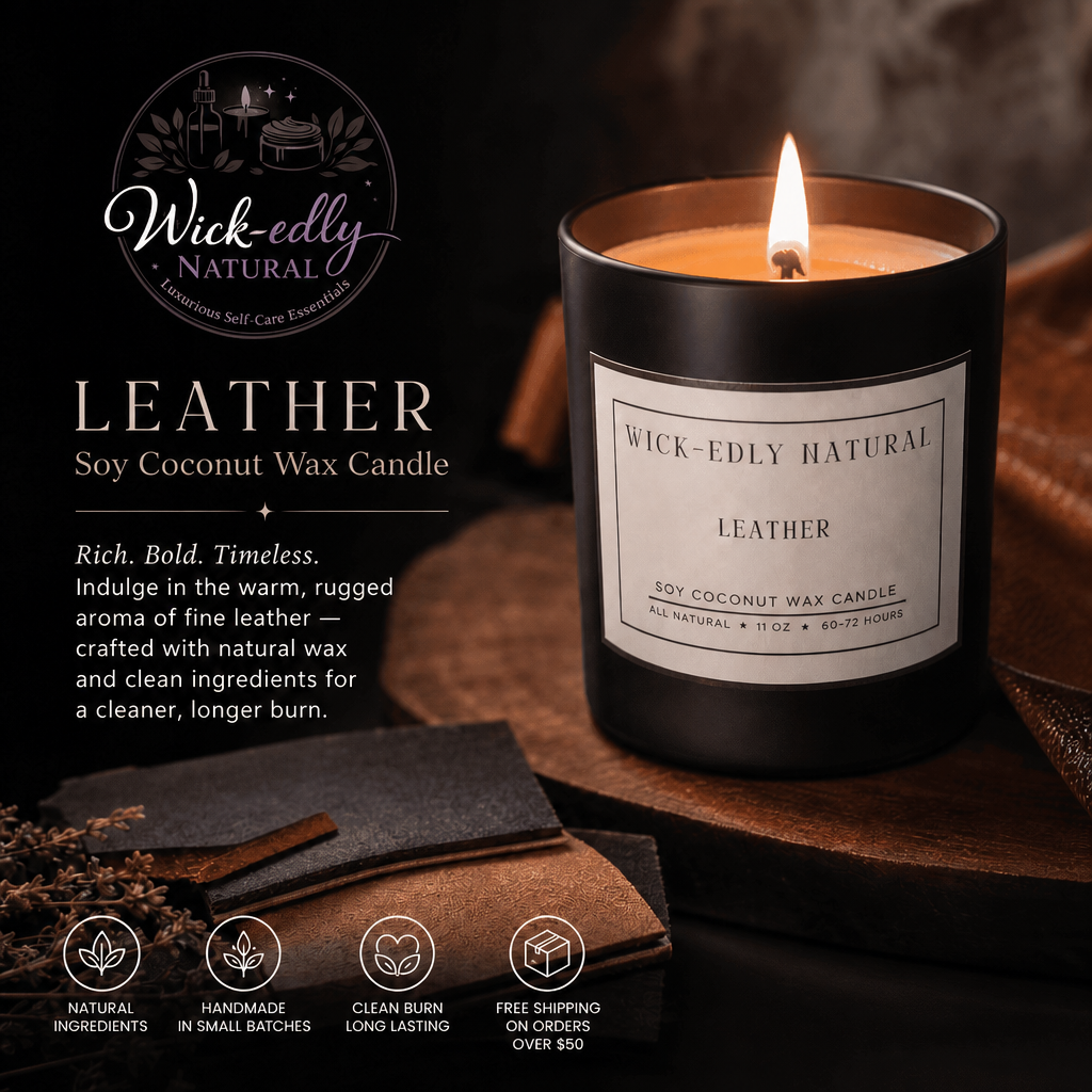 Forge of the Night: Obsidian & Leather Luxury Candle