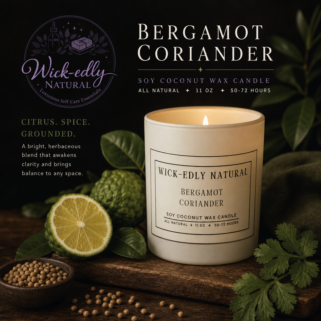 Bergamot Coriander Luxury Soy & Coconut Wax Candle-11oz