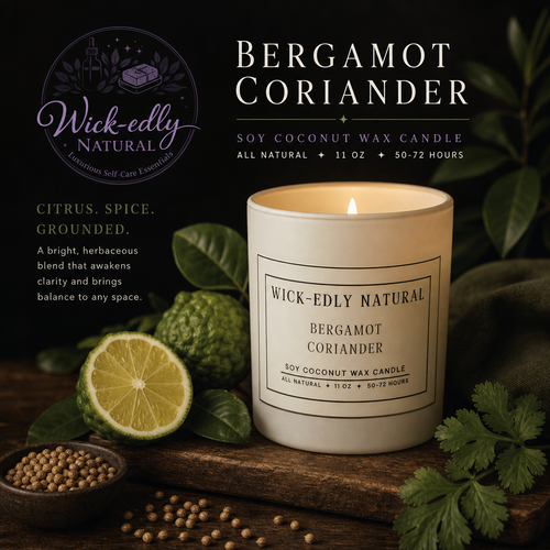 Bergamot Coriander Luxury Soy & Coconut Wax Candle-11oz