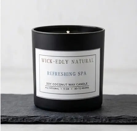 Refreshing Spa Scented Candle | 11oz Matte Black Luxury Soy & Coconut Wax vendor-unknown