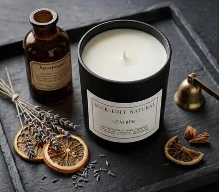 Obsidian & Leather | Hand-Poured Soy Wax Candle in Matte Black Glass vendor-unknown