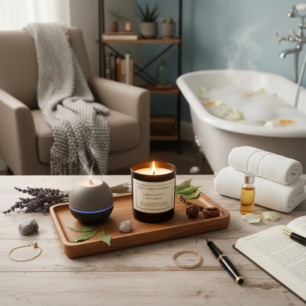Sandalwood & Patchouli: 11oz Matte Black Soy Coconut Scented Candle vendor-unknown
