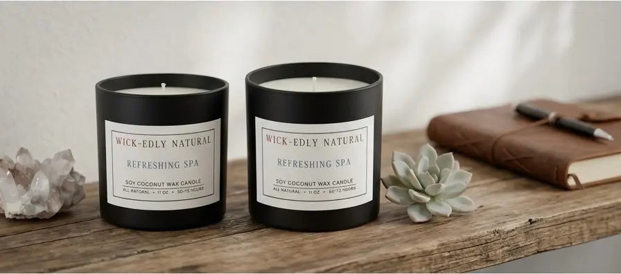 Refreshing Spa Scented Candle | 11oz Matte Black Luxury Soy & Coconut Wax vendor-unknown
