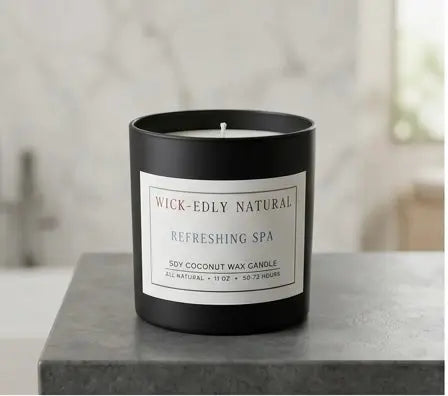 Refreshing Spa Scented Candle | 11oz Matte Black Luxury Soy & Coconut Wax vendor-unknown