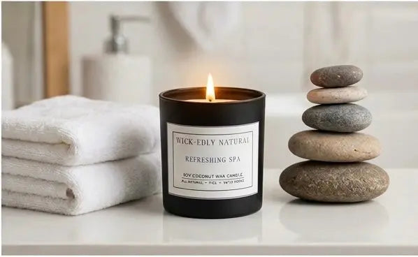Refreshing Spa Scented Candle | 11oz Matte Black Luxury Soy & Coconut Wax vendor-unknown