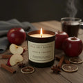 Apple Cinnamon Scented Soy Candle | 11oz Black Matte Glass vendor-unknown