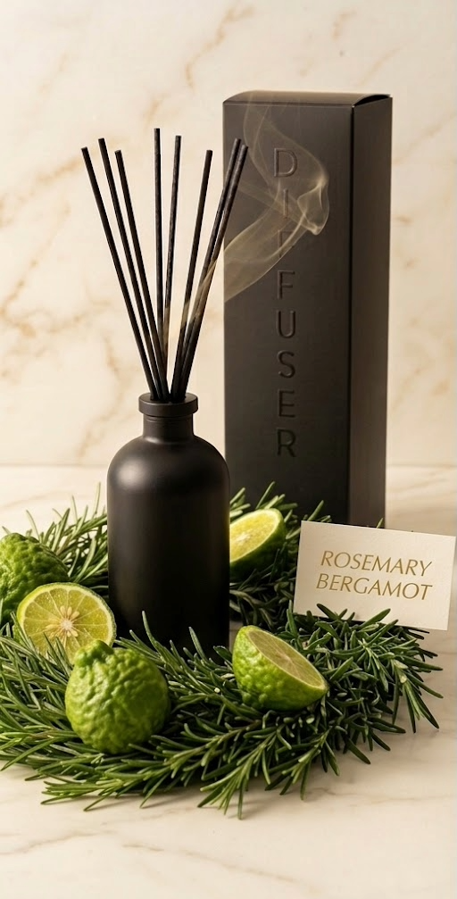 Scholar of the Sun: Rosemary Bergamot Luxury Reed Diffuser